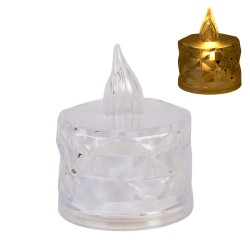 Clayre & Eef Waxinelichthouder met LED 4x5 cm Transparant Kunststof