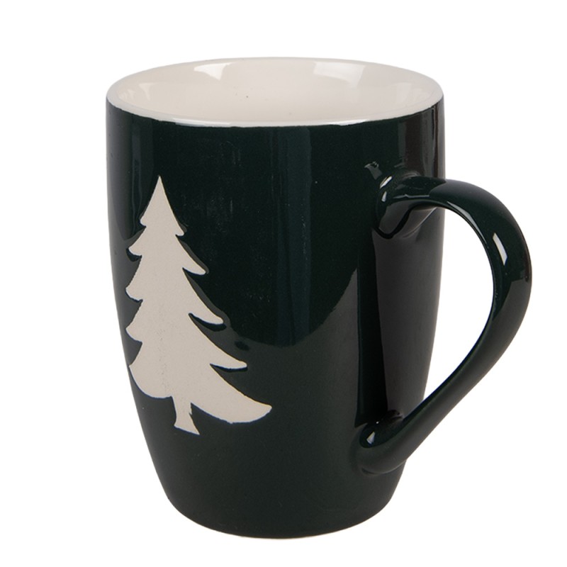 Clayre & Eef Tasse 2er Set 350 ml Rot Porzellan