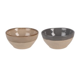 Clayre & Eef Soup Bowl Set of 2 450 ml Beige Porcelain