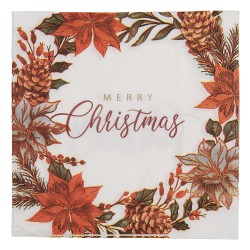 Clayre & Eef Napkins Paper Set of 20 33x33 cm White Paper