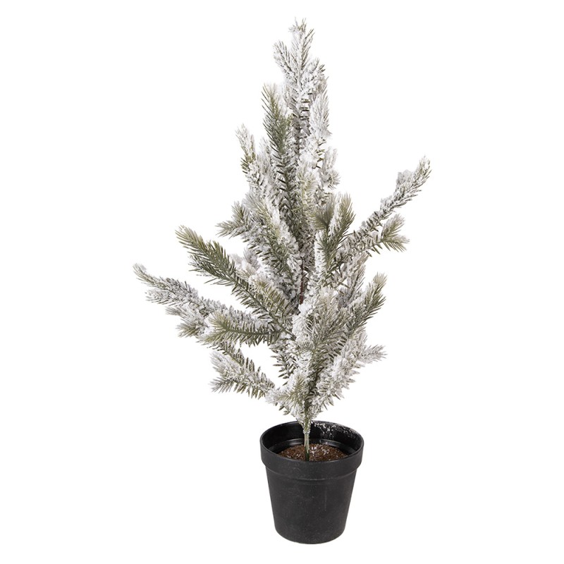 Clayre & Eef Mini Artificial Christmas Tree 20x20x60 cm White Plastic