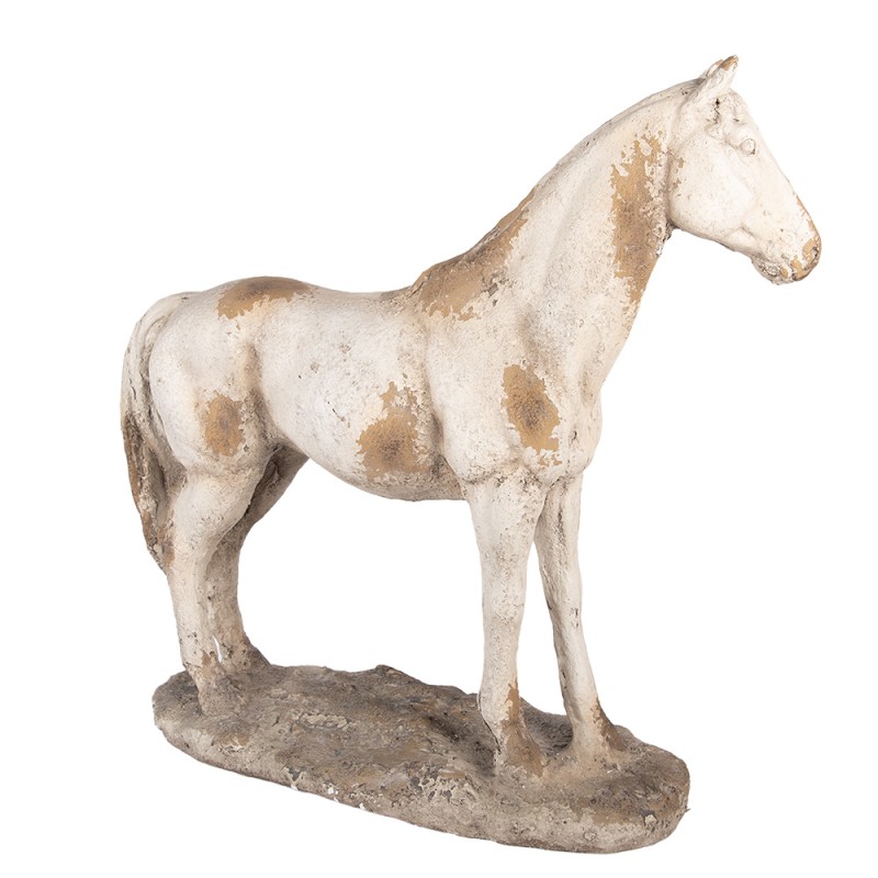 Clayre & Eef Image de décoration Cheval 73x23x64 cm Beige Matériau céramique
