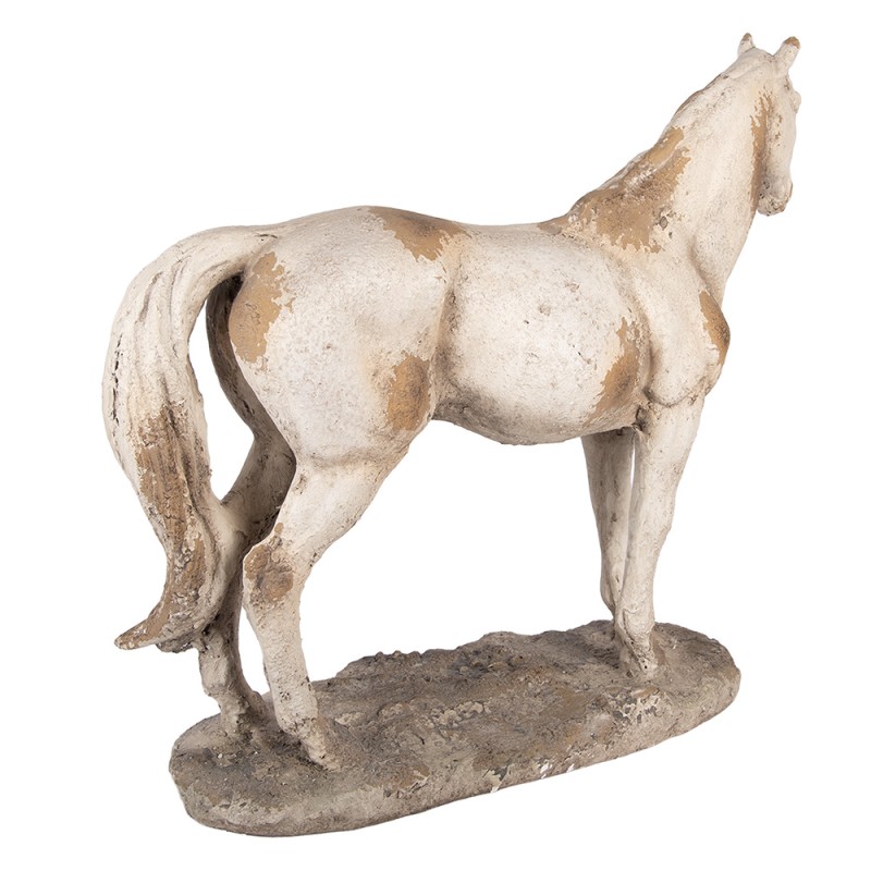 Clayre & Eef Image de décoration Cheval 73x23x64 cm Beige Matériau céramique