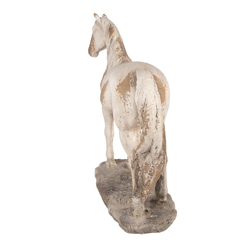 Clayre & Eef Image de décoration Cheval 73x23x64 cm Beige Matériau céramique