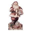 Clayre & Eef Decorative Figurine Santa Claus 50x2x96 cm Red Metal