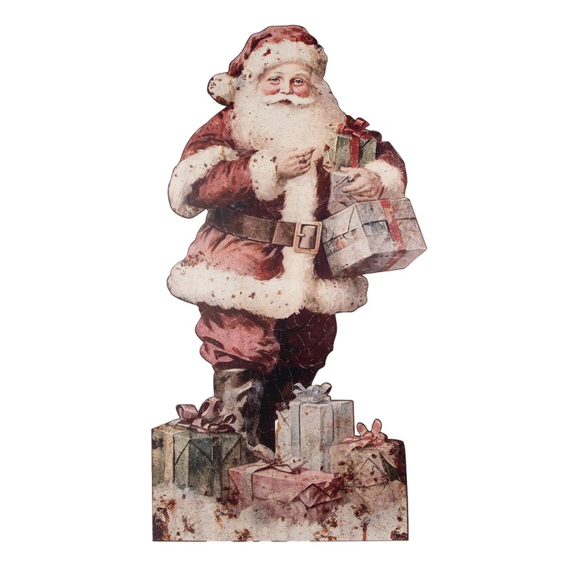 Clayre & Eef Decorative Figurine Santa Claus 50x2x96 cm Red Metal