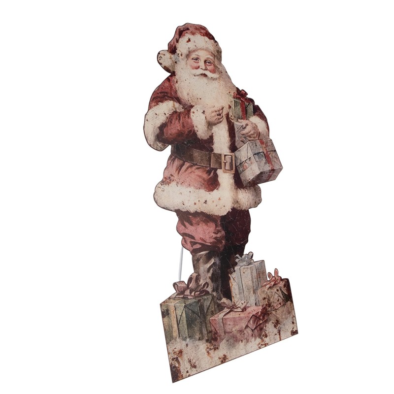 Clayre & Eef Decorative Figurine Santa Claus 50x2x96 cm Red Metal
