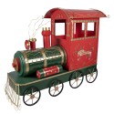Clayre & Eef Kerstdecoratie Beeld Trein 280x75x135 cm Rood Metaal