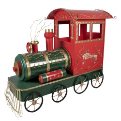 Clayre & Eef Kerstdecoratie Beeld Trein 280x75x135 cm Rood Metaal