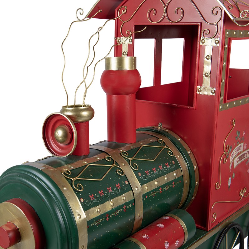 Clayre & Eef Kerstdecoratie Beeld Trein 280x75x135 cm Rood Metaal