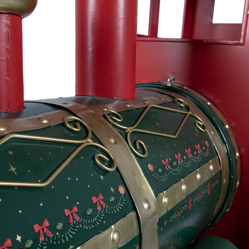 Clayre & Eef Kerstdecoratie Beeld Trein 280x75x135 cm Rood Metaal