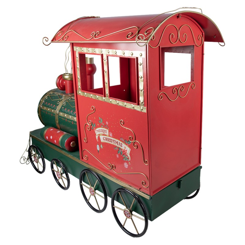 Clayre & Eef Kerstdecoratie Beeld Trein 280x75x135 cm Rood Metaal
