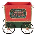 Clayre & Eef Kerstdecoratie Beeld Trein 280x75x135 cm Rood Metaal