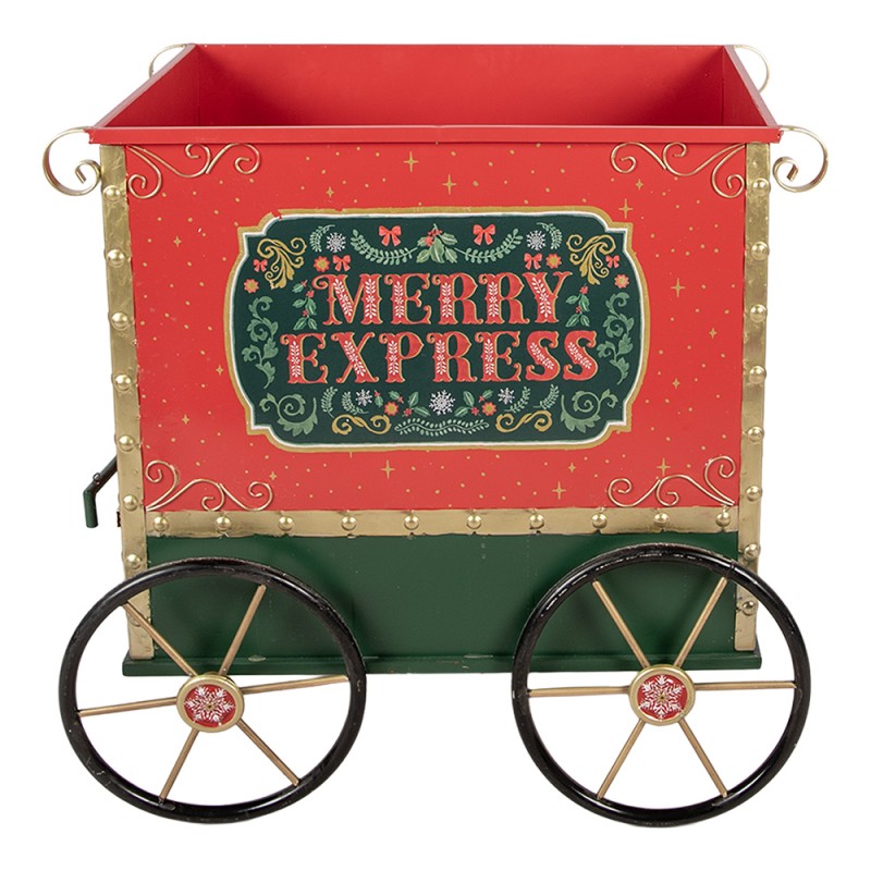 Clayre & Eef Kerstdecoratie Beeld Trein 280x75x135 cm Rood Metaal