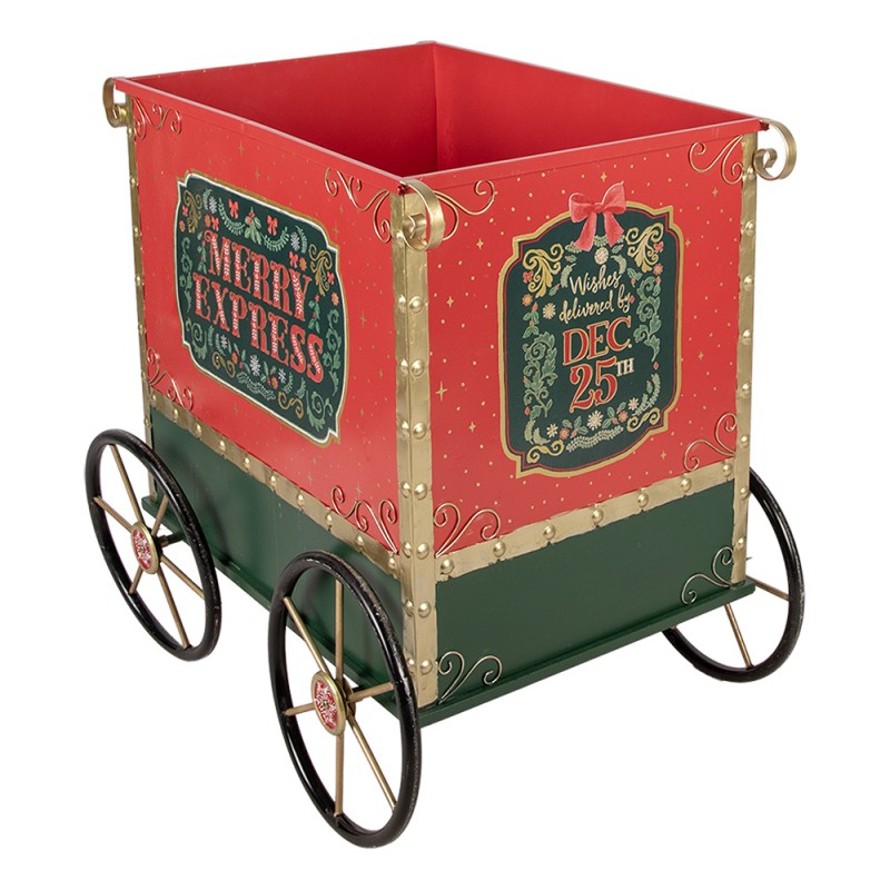 Clayre & Eef Kerstdecoratie Beeld Trein 280x75x135 cm Rood Metaal