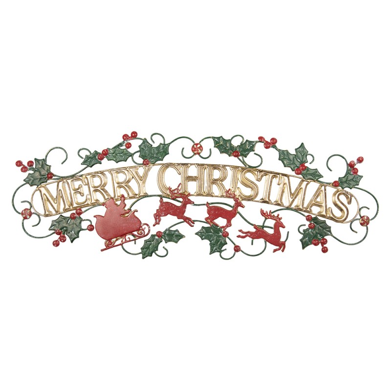 Clayre & Eef Text Sign 79x1x27 cm Gold colored Metal