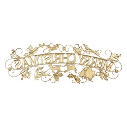 Clayre & Eef Text Sign 79x1x27 cm Gold colored Metal