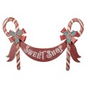 Clayre & Eef Text Sign Candy Cane 91x5x59 cm Red Metal