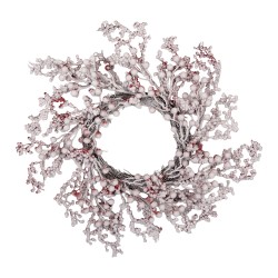 Clayre & Eef Wreath Ø 55 cm White Red Plastic