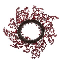 Clayre & Eef Wreath Ø 55 cm White Red Plastic