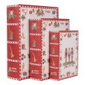 Clayre & Eef Storage Box Set of 3 Books 27x22x7 / 22x17x6 / 17x12x4 cm White Plastic