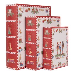 Clayre & Eef Storage Box Set of 3 Books 27x22x7 / 22x17x6 / 17x12x4 cm White Plastic