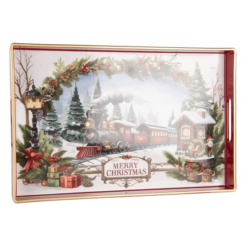 Clayre & Eef Tray 41x26x4 cm White Plastic
