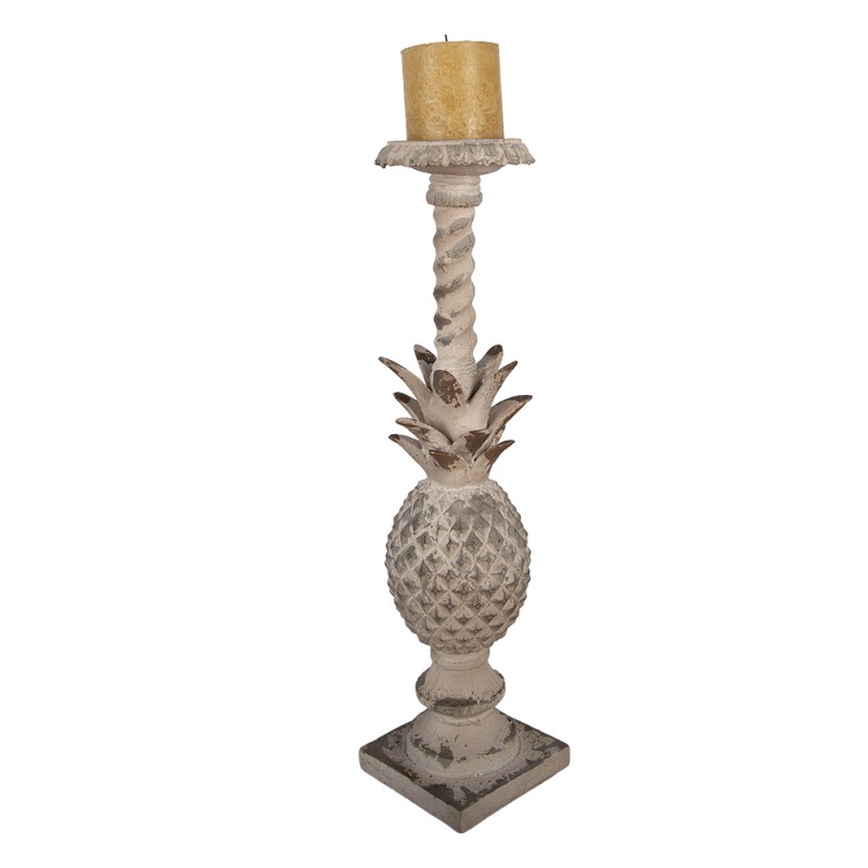 Clayre & Eef Candelabro 13x13x50 cm Beige Materiale ceramico