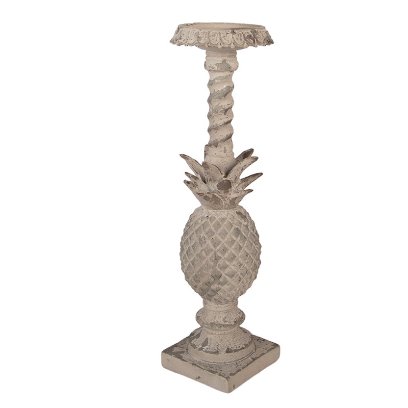 Clayre & Eef Candelabro 11x11x41 cm Beige Materiale ceramico