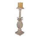 Clayre & Eef Candelabro 11x11x41 cm Beige Materiale ceramico