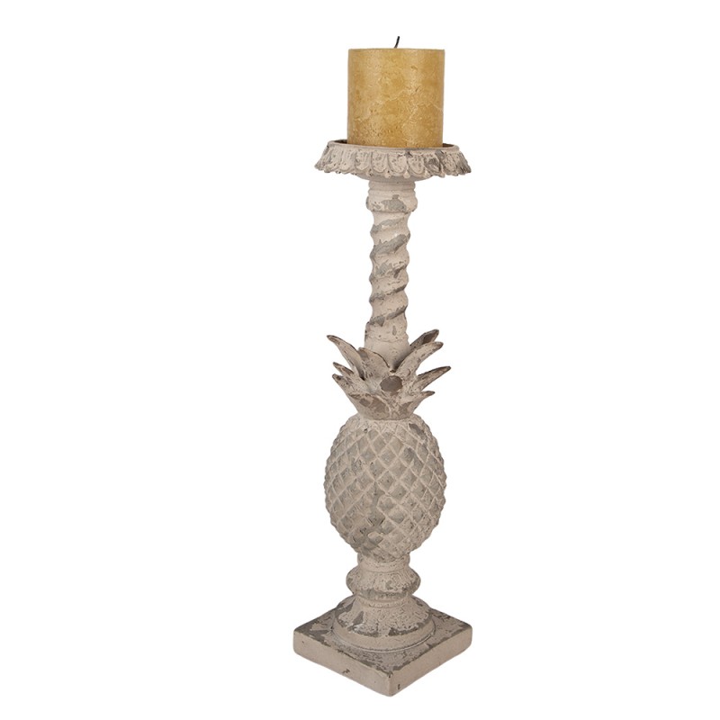 Clayre & Eef Candelabro 11x11x41 cm Beige Materiale ceramico