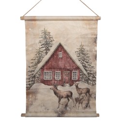 Clayre & Eef Wall Tapestry 55x3x75 cm Beige Textile
