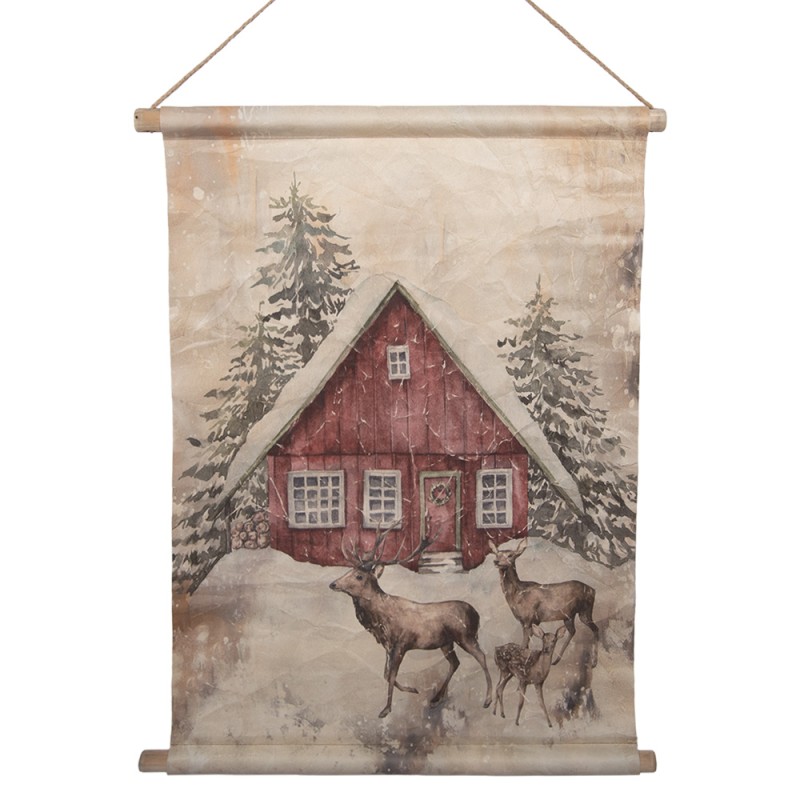 Clayre & Eef Wall Tapestry 55x3x75 cm Beige Textile