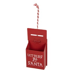 Clayre & Eef Christmas Ornament Mailbox 5x3x8 cm Red Metal