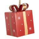 Clayre & Eef Christmas Ornament Gift 5x5x8 cm Red Metal