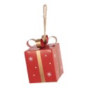 Clayre & Eef Christmas Ornament Gift 5x5x8 cm Red Metal