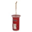 Clayre & Eef Christmas Ornament Mailbox Ø 7x11 cm Red Metal