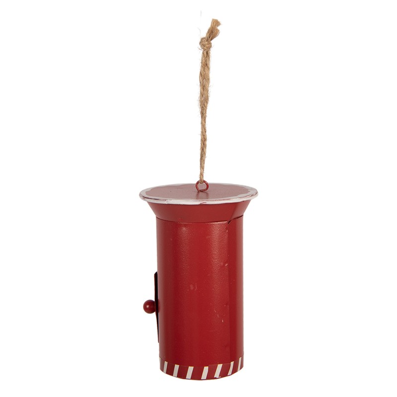 Clayre & Eef Christmas Ornament Mailbox Ø 7x11 cm Red Metal