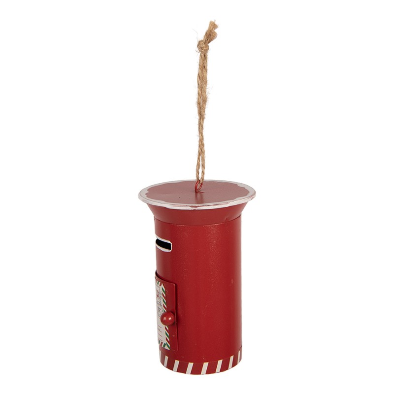 Clayre & Eef Christmas Ornament Mailbox Ø 7x11 cm Red Metal