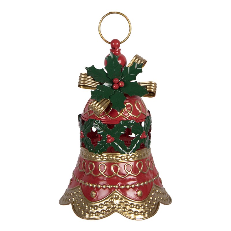 Clayre & Eef Décoration de Noël Image Sonnettes Ø 21x29 cm Rouge Métal