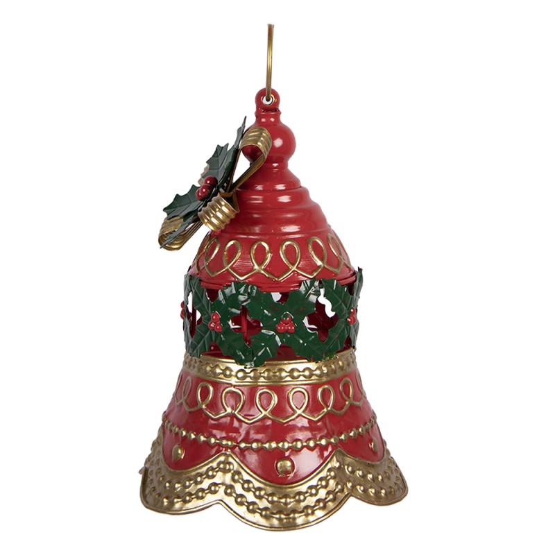 Clayre & Eef Décoration de Noël Image Sonnettes Ø 21x29 cm Rouge Métal