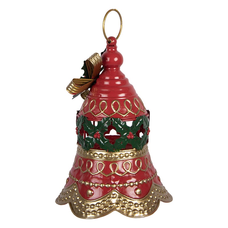 Clayre & Eef Décoration de Noël Image Sonnettes Ø 21x29 cm Rouge Métal