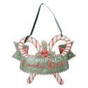 Clayre & Eef Text Sign 36x1x27 cm Green Metal
