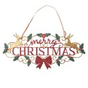 Clayre & Eef Text Sign 70x1x34 cm Red Metal