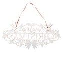 Clayre & Eef Text Sign 70x1x34 cm Red Metal
