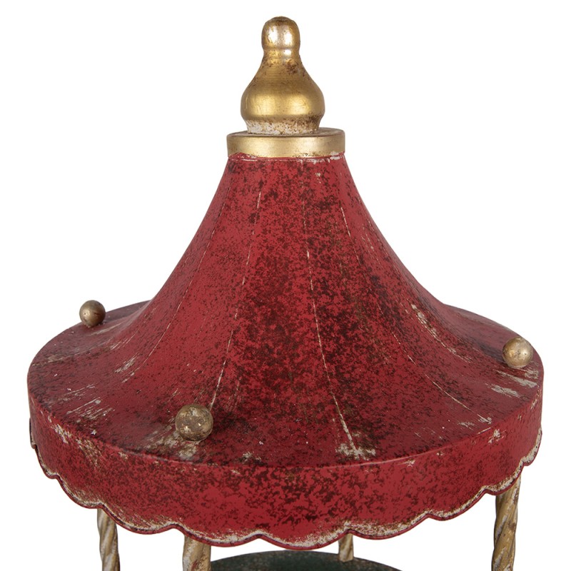 Clayre & Eef Décoration de Noël Image Ø 27x48 cm Rouge Métal