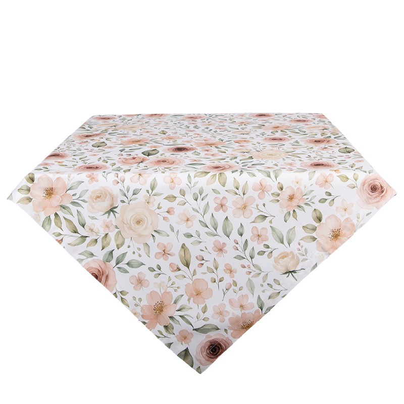 Clayre & Eef Tafelkleed 100x100 cm Beige Katoen