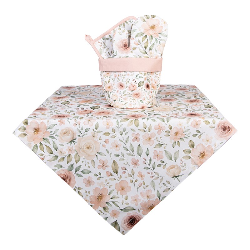 Clayre & Eef Tafelkleed 100x100 cm Beige Katoen