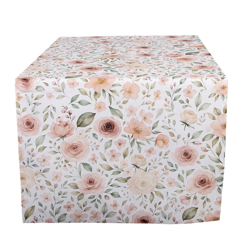 Clayre & Eef Tafelloper 50x140 cm Beige Katoen