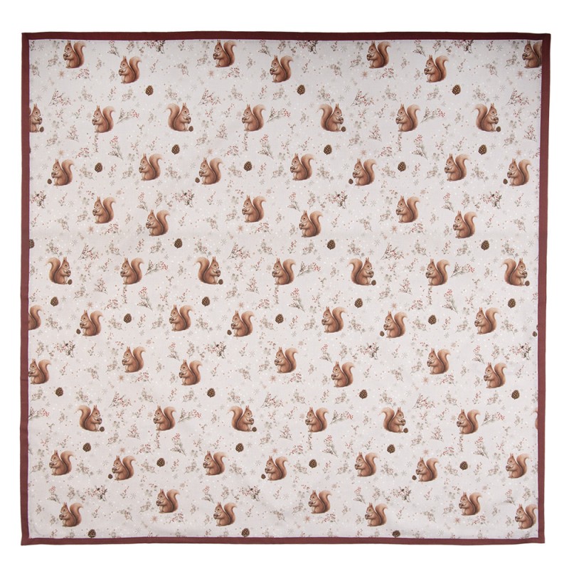 Clayre & Eef Tafelkleed 100x100 cm Beige Katoen